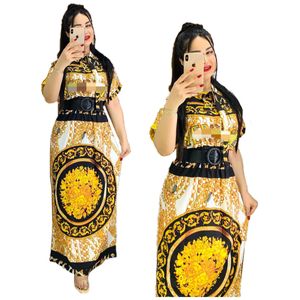 Robes A-Line Imprimes vintage Femmes Casual High Taist Big Swing Long Maxi Robe Ship gratuit