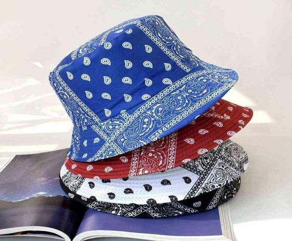 Vintage imprimement bandana paisley seau chapeau pour femmes hommes noix de cajou panama bassin réversible bob pêche au soleil pêcheur hap hop caps y9543469