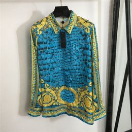 Chemises à imprimé vintage Blouse Femmes Designer Tops Cardigan à manches longues Vêtements de chemises respirantes minces