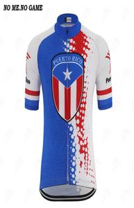 Vintage Porto Rico Country Team Cycling Jersey Men039s Manches courtes bleu rouge route vêtements de vélo vêtements VTT vélo jersey2332117