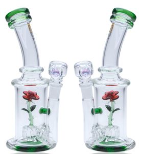 Vintage Pulsar 9inch Red Rose Glass Bong Hookah Smoking Water Pipe Factory Directe verkoop kan een klantlogo door DHL UPS plaatsen