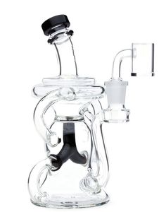 Vintage Pulsar GB 6.5Inch Wishbone Recycler Glas Bong Hookah rokende pijpen Oliebrander met kom of Banger kan klantlogo plaatsen