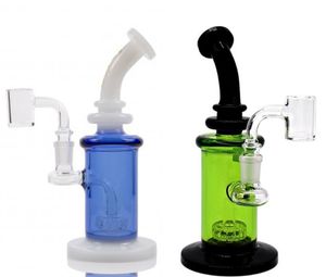 Vintage 8 INCH Colortube Douchekop Glazen BONG Waterpijp Pijpen Oliebrander met kom of Banger kan klant LOGO plaatsen