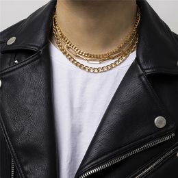 Vintage punk gouden kleur ijzeren ketting ketting mode multilayer choker ketting voor vrouwen mannen steampunk boho kraag sieraden geschenken