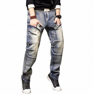 Vintage Punk Jeans Hommes Plus Taille 40 44 Denim Pantalon Fi Streetwear Cargo Jeans Pantalon Plus Taille 40 44 Pantalon Homme Bottoms C5Rn #