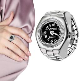Vintage punk kwarts horloge ringen voor paar vrouwen man hiphop cool elastisch stretch vinger ringen mode sieraden cadeau