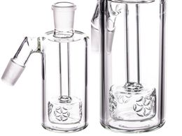 Vintage puslar cocheur fleur de vie Ashcatcher perc pour le bang en verre 45 90 degrés 14 mm 18 mm