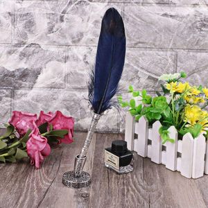 Vintage Quill Feather Pen Holder Set Dip Kit bevat 5 Nibs Ideaal voor kinderen Student Volwassen schrijven