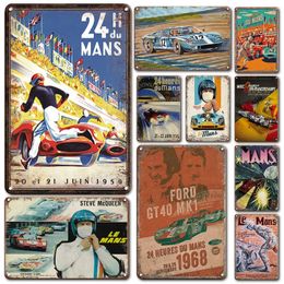 Vintage Racing Speed ​​Art Painting Tin Affiche Plaque en métal Signe Home Decoration Plaques Retro Racing Car autocollants Man Cave Room Decor Signes Taille 30x20cm W02