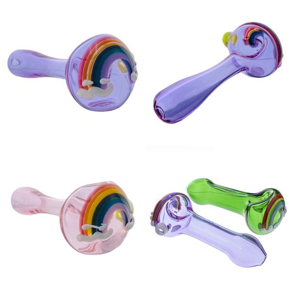 Pipe à fumer en verre Vintage Rainbow And Clouds Original Glass Factory peut mettre le logo du client par DHL UPS CNE