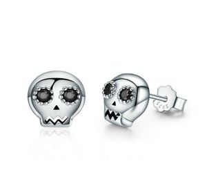Vintage Real 925 Serling Silver Black Cz Crkull Design Charm Boucles d'oreilles Cool Jewelry96946921873279