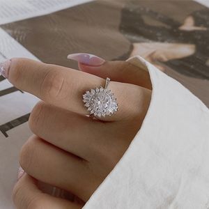 Vintage réel S925 bague sterling pour femmes blanc 5A zircon cubique anneaux de mariage avec boîte taille 5-10 mode luxe fiançailles mariée diamant anneaux bijoux ami cadeau