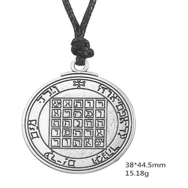 Bijoux religieux Vintage Pentacle de Saturne amulette clé de sceau de salomon pendentif Viking Rune Wicca bijoux 249b