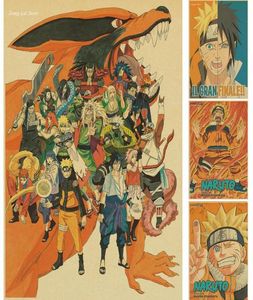 Vintage retro anime poster anime posters uzumaki naruto poster luffy wilde een stuk bar café home decor muursticker9320587