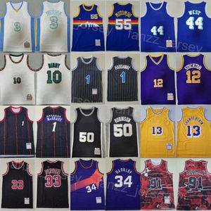 Maillot de basket-ball rétro vintage LeBron James Throwback Ray Allen 34 Scottie Pippen 33 Kevin Durant 35 Dikembe Mutombo 55 Charles Barkley Larry Bird Tracy McGrady