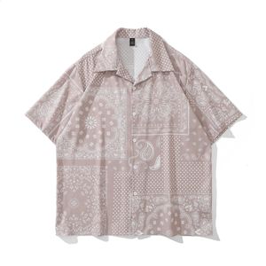 Vintage rétro Paisley Gothic Painting Mens Shirts and Blouses Plus taille esthétique Vacations d'été lâches Brown Hawaiian Tops 240426