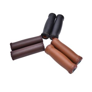 Vintage Retro Riding Mtb Road Mountain Bike Bicycle Grip Grip Artificial Cuir Cycling Grip Ends 1pair 3 Couleurs