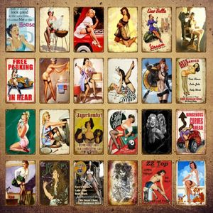 Vintage Retro Sexy Dame Pin Up Girl Schilderen Tin Borden Metalen Poster Muursticker Bar Koffie Huis Club Home Decor YI-076250C