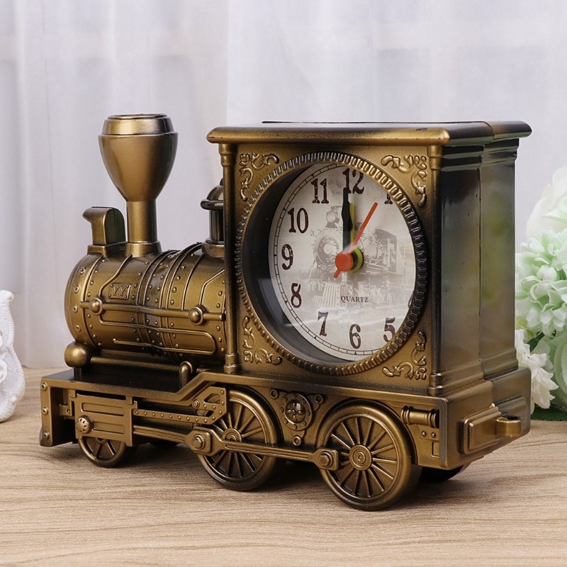 Vintage Retro Train Biurko Zegar Home Decor 3 Kolory Kreatywny Kwarcowy Zegary Najlepsza Promocja Prezent z Pudełkami