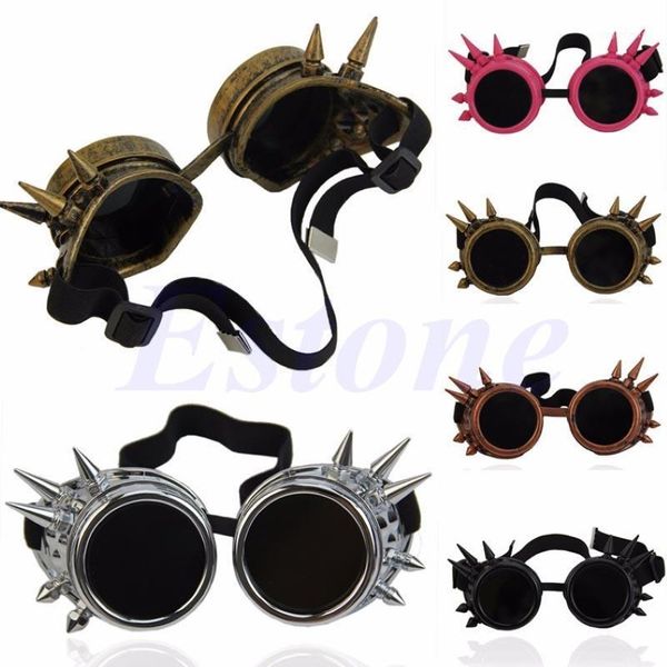 Vintage rétro victorien gothique cosplay rivet steampunk lunettes soudure punk 5 couleurs wy27031 275i