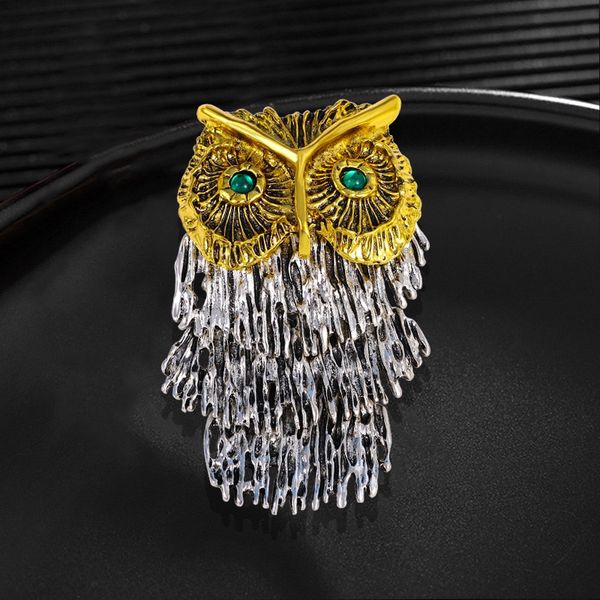 Vintage strass oiseau broches Antique argent glands hibou broche pour les femmes broche fête décontracté broche cadeaux