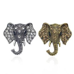 Broche d'éléphant de stratènes vintage broches d'animaux bronze pour femmes hommes de la combinaison de denim chouchou cols badge bouton broche2468