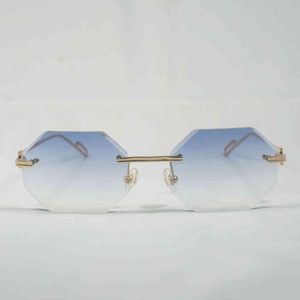 Vintage RIMLS Diamant Snijden Zonnebril Mannen Zonnebril Nieuwe Lens Vorm Shadow Metal Frame Clear Lezen Glas Gafas Vrouwen