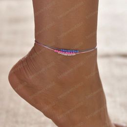 Vintage touwketting kralen enkelstenen voor vrouwen olifant zon hanger voet sieraden op blote voeten sandalen enkel armband op been verstelbaar