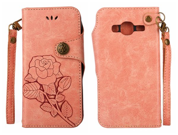 Vintage Rose Couvre Cas Pour Samsung Galaxy J3 Cas Prime En Cuir De Luxe Carte Flip Cover Pour Samsung Galaxy J3 2016 2017 Cas