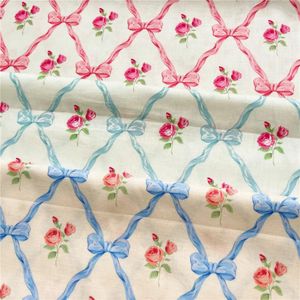 Ribbon rose vintage 100% de coton tissu imprimé en tissu couture à couture pour patchwork aiguille bricolage Matériau fait à la main 240328