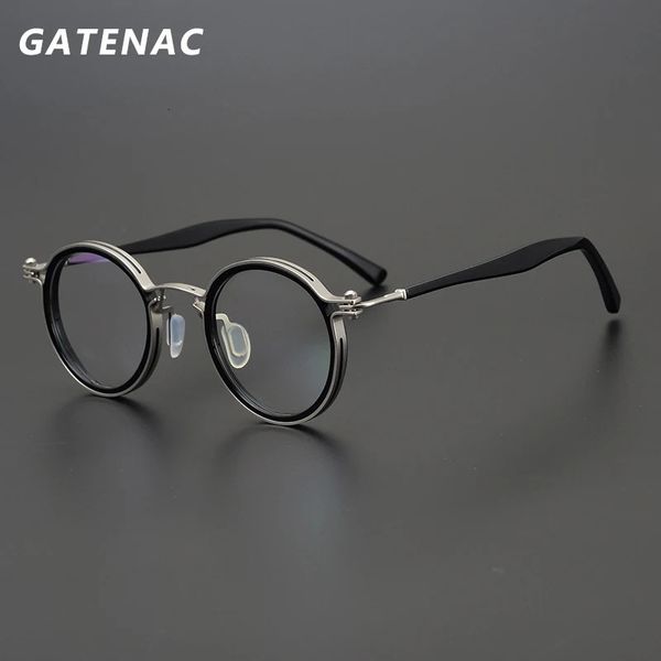 Vintage rond acétate lunettes cadre hommes rétro myopie optique Prescription lunettes cadre femmes corée marque de luxe lunettes 240111