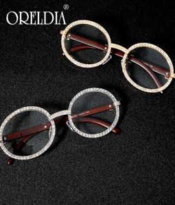 Vintage Round Cubic Zircon Sunglasses Men Nouvelles Femmes de luxe Verres de diamant ovale Fashion Hip Hop Eyewear UV400 Gafas de Sol Mujer M8986135