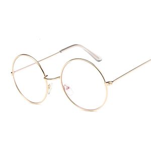 Vintage Round Lunes Clear Lens Fashion Gold Metal Frame Optical Men Optical Femmes Eyeglass Fake 240423