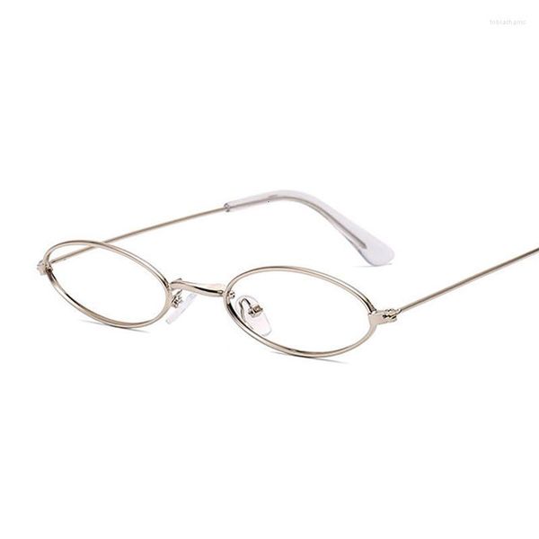 Vintage lunettes rondes cadre femmes métal petite forme ovale lunettes lunettes optiques claires lentille transparente Spectacle Gafas mode lunettes de soleil