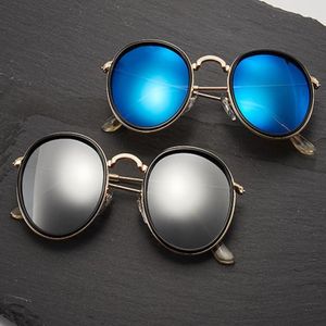 Lunettes de soleil rondes vintage 51 Femmes Hommes Noir Cadre en or Lunettes de soleil Miroir de haute qualité Gafas De Sol pour dames avec Cases223e