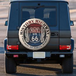Vintage Route 66 Tire Cover 4x 4x4 Remorque America Highway Rechy Wheel Protecteur pour Honda CRV 14 "15" 16 "17" pouce