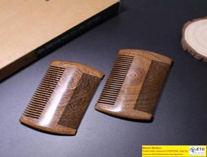 Vintage Sandalwood Combar alambre de oro Barra de sándalo peinadas de barba hechas a mano para mujeres Natural hermosa de madera Tooth8297379
