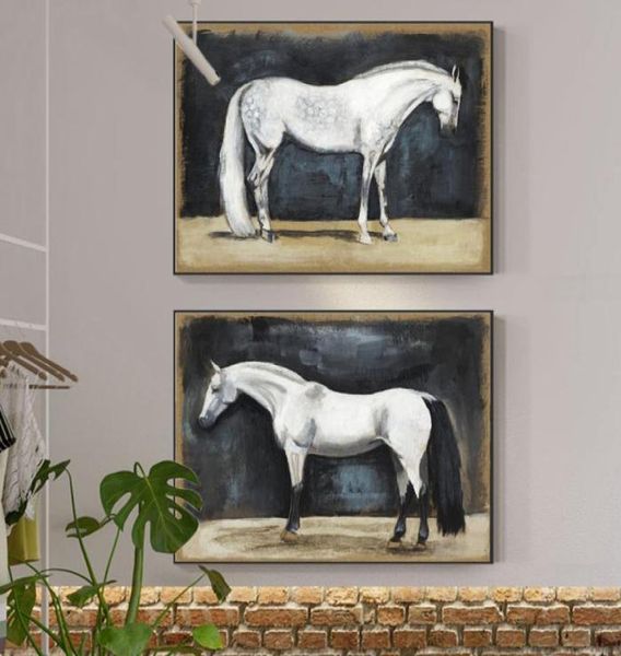 Póster de caballo Vintage S, pintura en lienzo de animales modernos, impresiones de caballo, imagen artística de pared para decoración para sala de estar, Cuadros sin marco 5032296