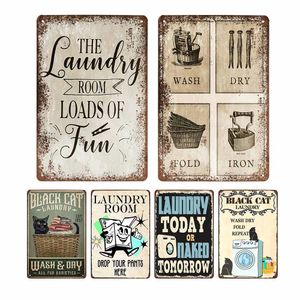 Vintage Shabby Chic Laundry Room Art Painting Plates Tekenen Poster Indoor Decoraties Vintage Wall Art Home Decor Accessories 30x20cm W03