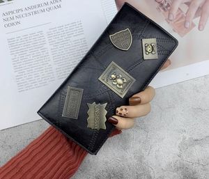 Vintage Sheet Women Designer Metal Long Wallets Clutch Tassen Gepersonaliseerd met foto vouwen grote capaciteit portemonnee kleine handtas 5