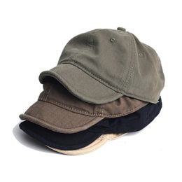 Vintage korte rand katoenen baseball cap mannen vrouwen papa hoed verstelbare trucker stijl laag profiel caps 231228