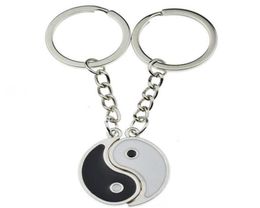 Vintage Argent Couple Chine Émail Yin Yang Porte-clés Porte-clés Porte-clés Souvenirs Valentine039s Cadeau Pour Clés De Voiture Bijoux NEW352504529