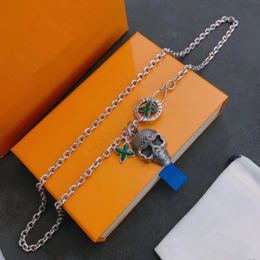 Collier pendentif homme Vintage argent chaîne cubaine crâne tigre hommes bijoux de luxe Design italien de haute qualité