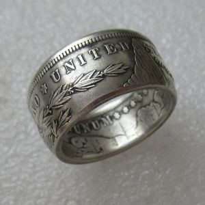 Vintage Silver Handmade Coin Rings Morgan Silver Dollar Ring Collecting Sieraden Maat 6-13