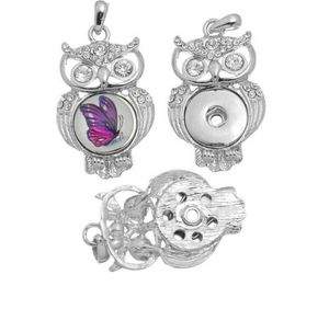 Vintage Silver Noosa Pendentif Collier Charm Chunks Snap Button Bijoux DIY Collier Bouton Bracelet Bijoux Animaux Colliers Pour Femmes