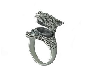 Vintage Verzilverde Ringen Voor Mannen Compartiment Medaillon Doodskist Ring Punk Mode Viking Guard Dier Sieraden Party Gift ClusterClus3956725