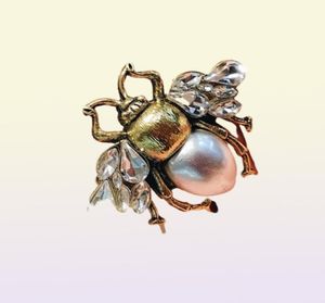 Anneaux de doigt des abeilles perlé simulées vintage pour les femmes anneaux réglables en cristal géométrique anillos mujer femelle bijoux gothique6025998