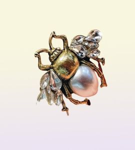 Anillos de dedo de abejas con perlas de imitación Vintage para Mujer, anillo ajustable de cristal geométrico, Anillos para Mujer, joyería gótica 1451044