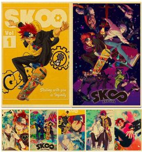 Vintage SK8 The Infinity Japanese Anime Affiches HD Affiche Kraft Paper Home Decor Study Bar Bar Cafe Paintures murales H09283923606
