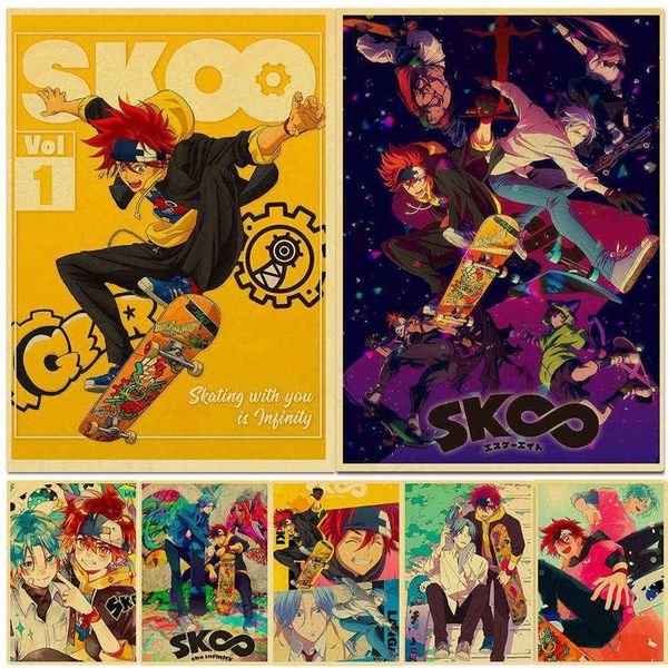Pósteres Vintage de anime japonés SK8 The Infinity, póster HD de papel Kraft, decoración del hogar, estudio, dormitorio, Bar, cafetería, pinturas de pared H0928226e